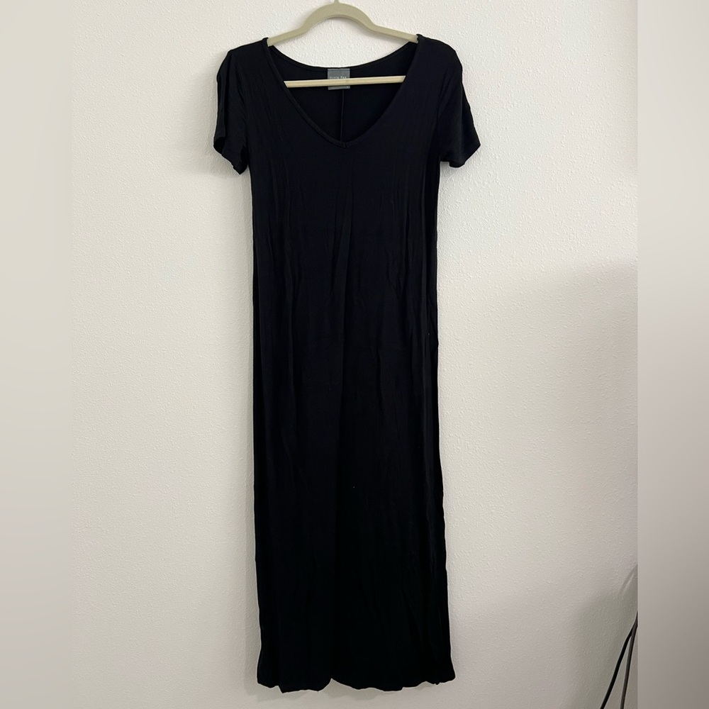 Black Cotton Maxi Dress
